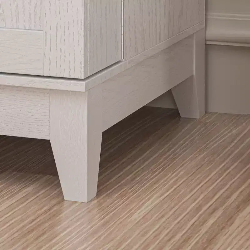Meuble de cuisine de rangement blanc veiné avec porte-gobelets, 2 portes, 5 étagères et 2 tiroirs - Organisateur de garde-manger autoportant