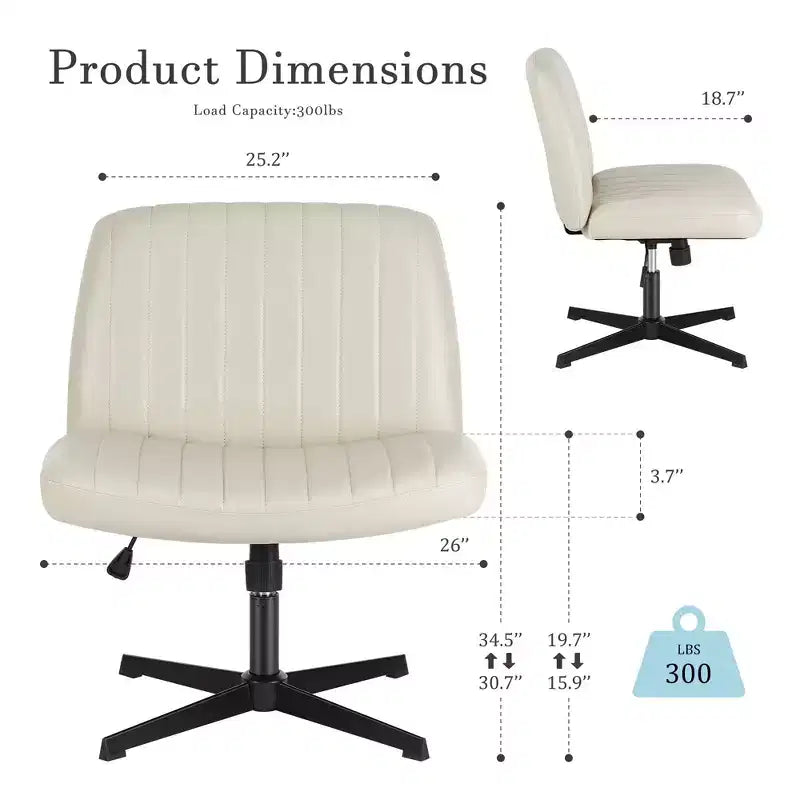 Chaise de bureau ergonomique réglable en similicuir avec motif en croix