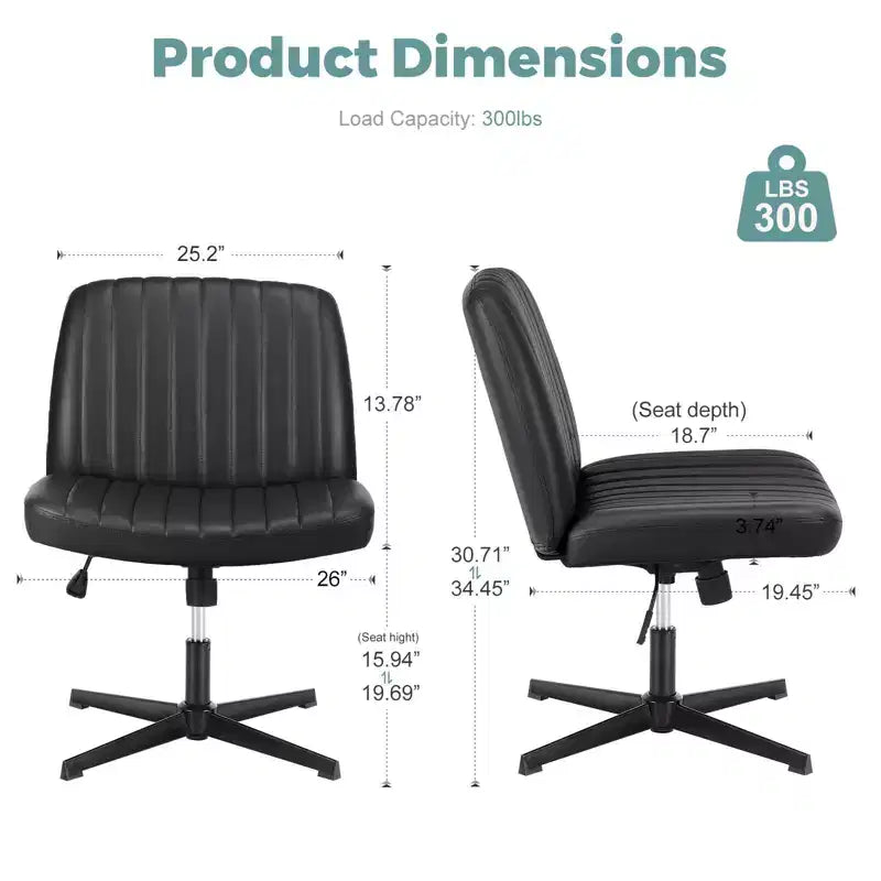 Chaise de bureau ergonomique réglable en similicuir avec motif en croix