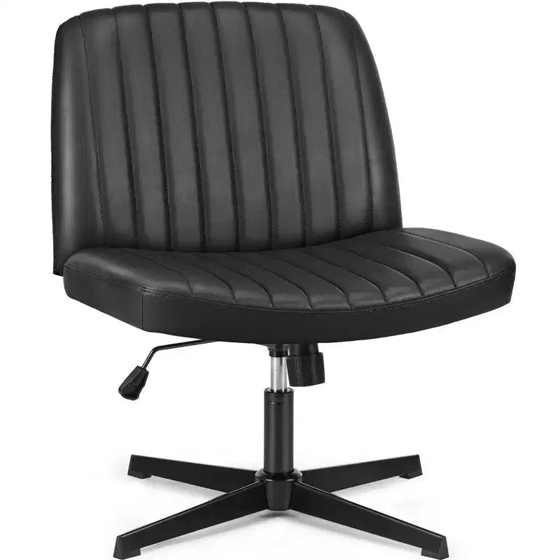 Chaise de bureau ergonomique réglable en similicuir avec motif en croix