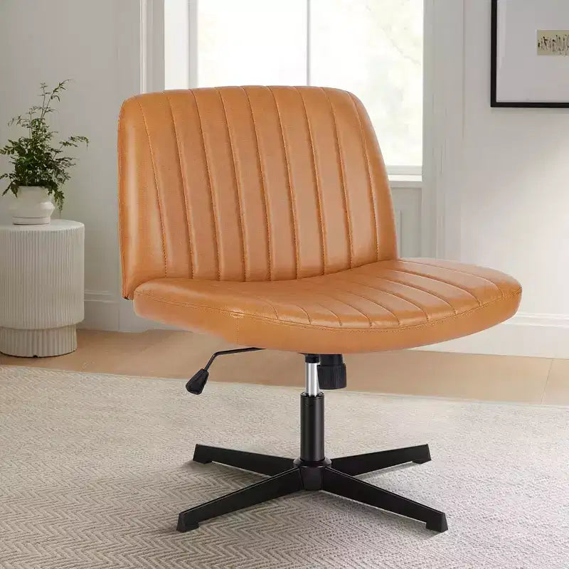 Chaise de bureau ergonomique réglable en similicuir avec motif en croix