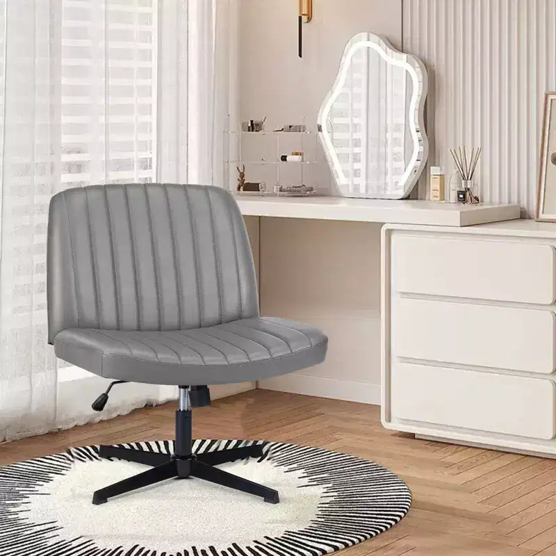 Chaise de bureau ergonomique réglable en similicuir avec motif en croix
