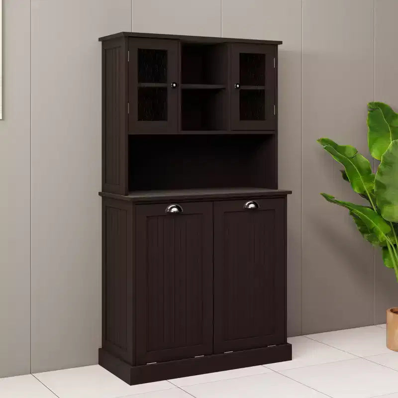 Meuble avec panier à linge, Meuble de rangement inclinable, Armoire de rangement pour salon