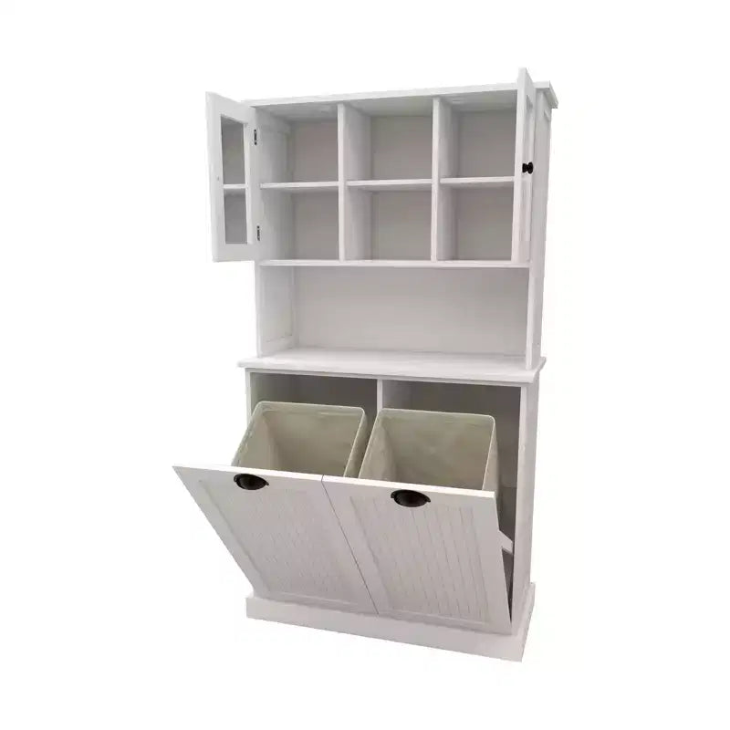 Meuble avec panier à linge, Meuble de rangement inclinable, Armoire de rangement pour salon