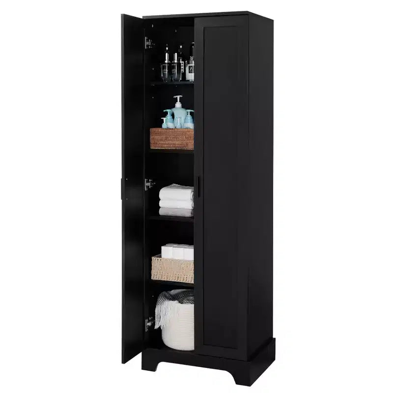 Meuble de Rangement à Double Porte Whisen avec Étagère Réglable, Armoire Verticale