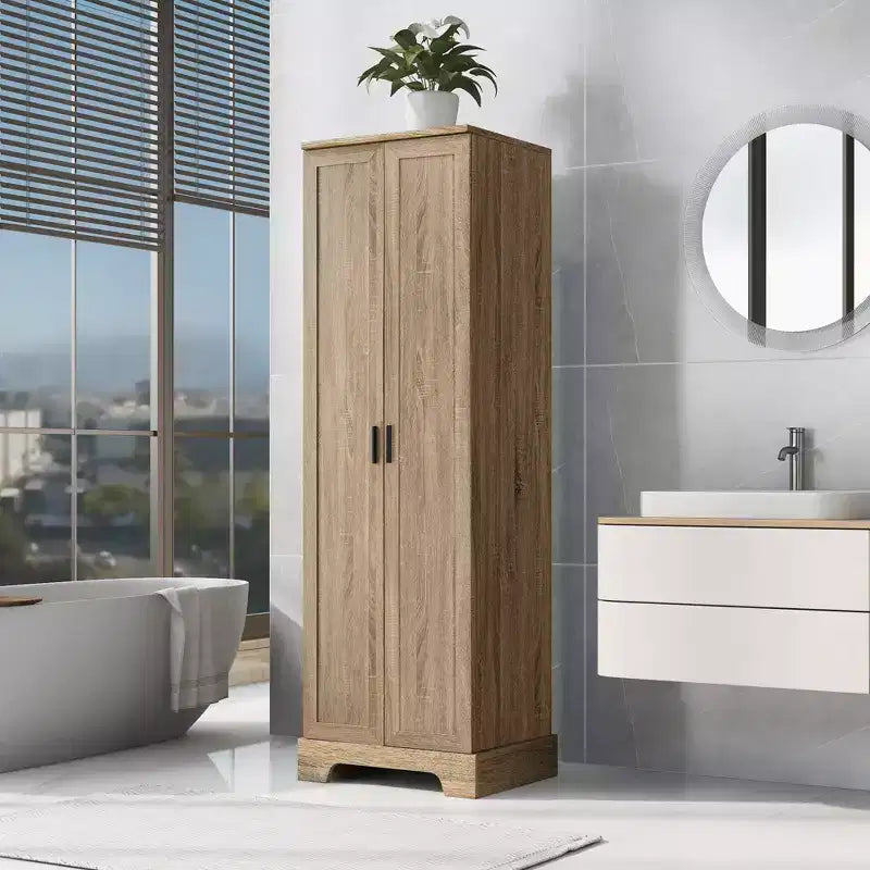 Meuble de Rangement à Double Porte Whisen avec Étagère Réglable, Armoire Verticale