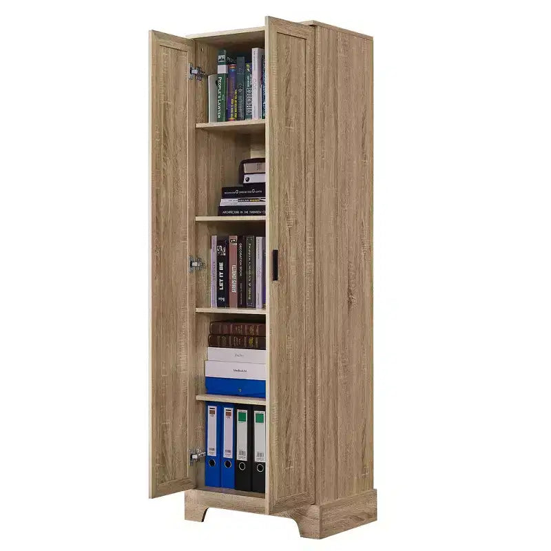 Meuble de Rangement à Double Porte Whisen avec Étagère Réglable, Armoire Verticale