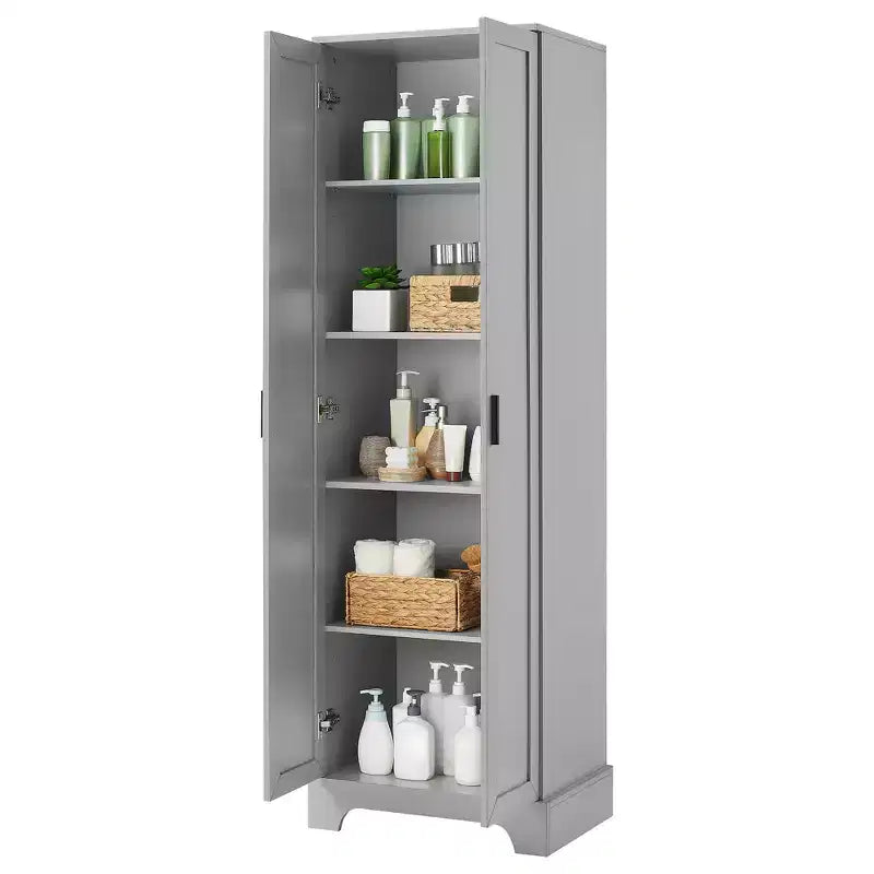 Meuble de Rangement à Double Porte Whisen avec Étagère Réglable, Armoire Verticale