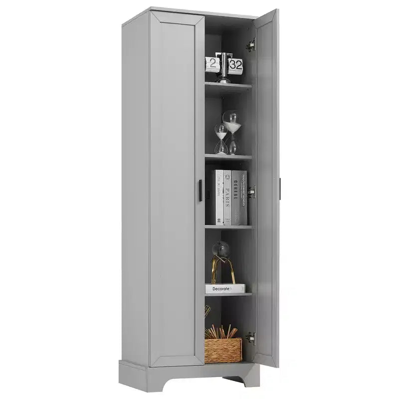 Meuble de Rangement à Double Porte Whisen avec Étagère Réglable, Armoire Verticale