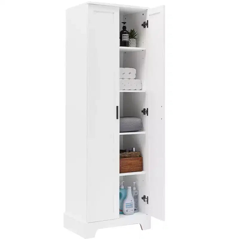 Meuble de Rangement à Double Porte Whisen avec Étagère Réglable, Armoire Verticale