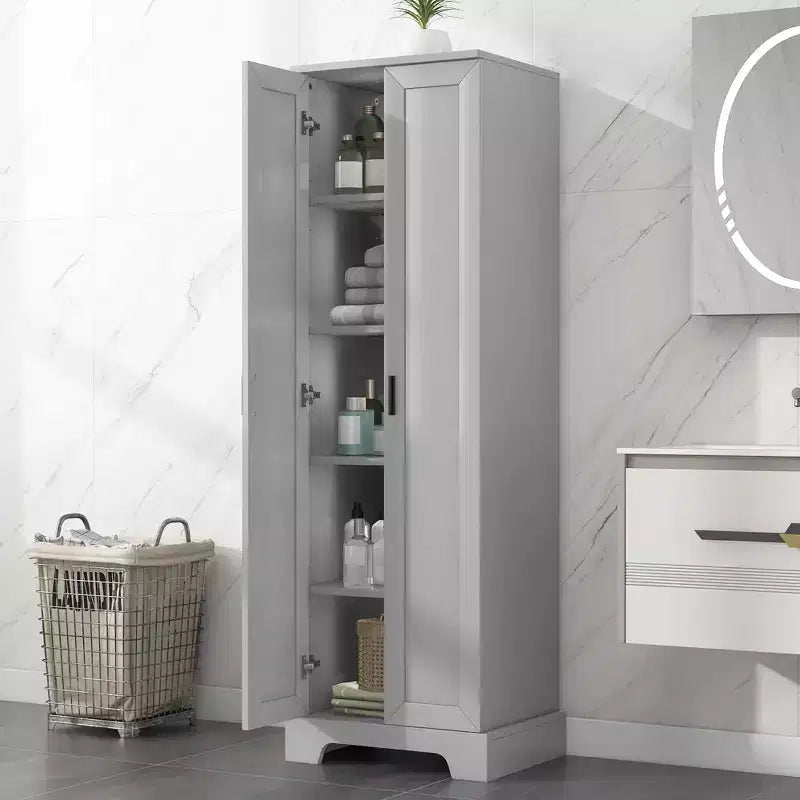 Meuble de Rangement à Double Porte Whisen avec Étagère Réglable, Armoire Verticale