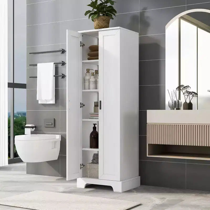 Meuble de Rangement à Double Porte Whisen avec Étagère Réglable, Armoire Verticale