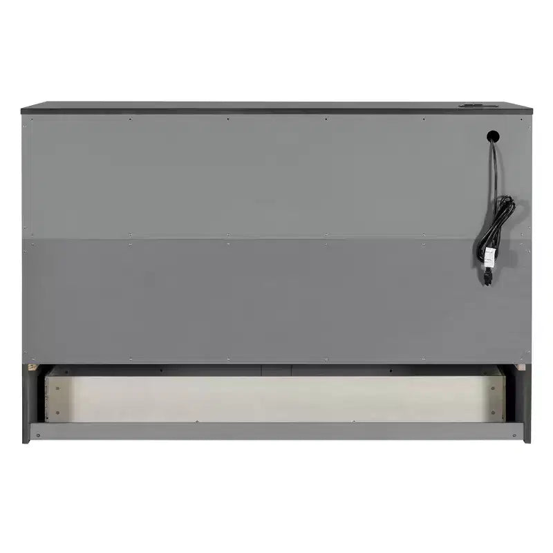 Lit escamotable Queen/Grand format avec grands tiroirs et ports USB