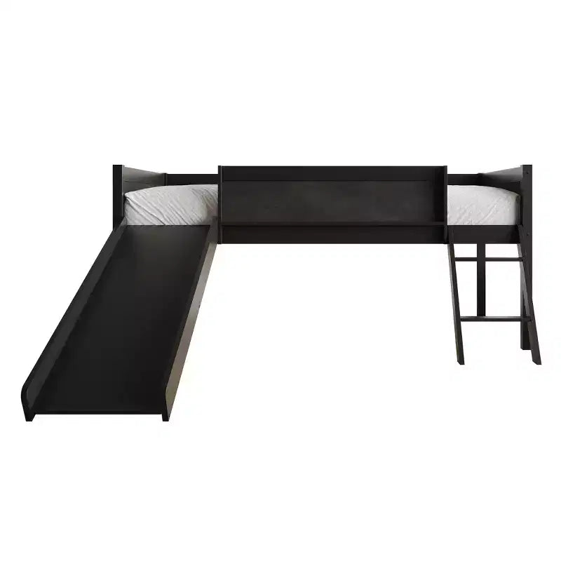 Lit mezzanine simple en bois avec cadre et échelle pour enfants et adolescents