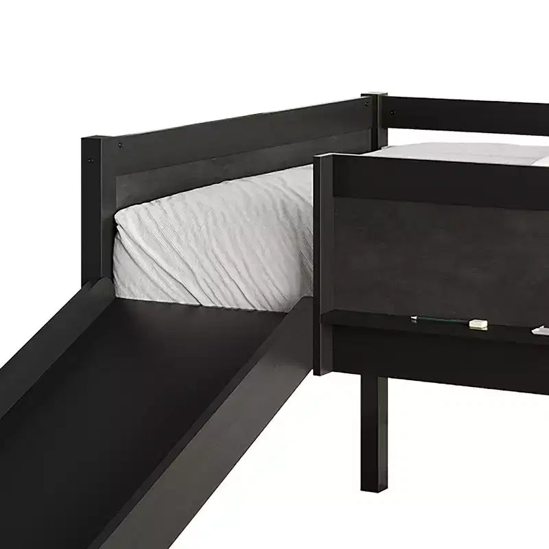 Lit mezzanine simple en bois avec cadre et échelle pour enfants et adolescents