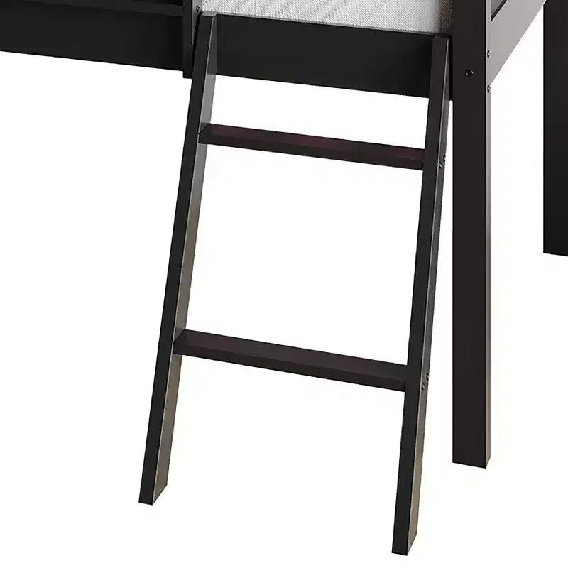 Lit mezzanine simple en bois avec cadre et échelle pour enfants et adolescents