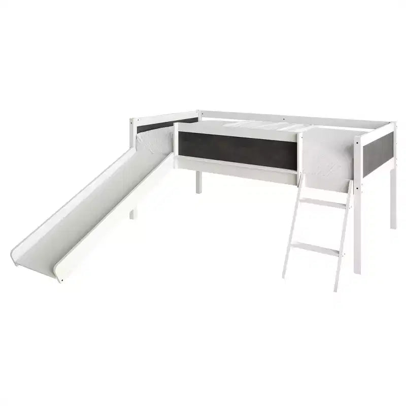 Lit mezzanine simple en bois avec cadre et échelle pour enfants et adolescents