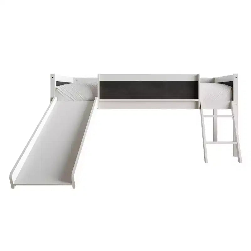 Lit mezzanine simple en bois avec cadre et échelle pour enfants et adolescents