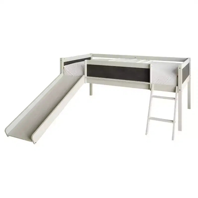 Lit mezzanine simple en bois avec cadre et échelle pour enfants et adolescents