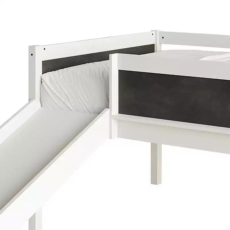 Lit mezzanine simple en bois avec cadre et échelle pour enfants et adolescents