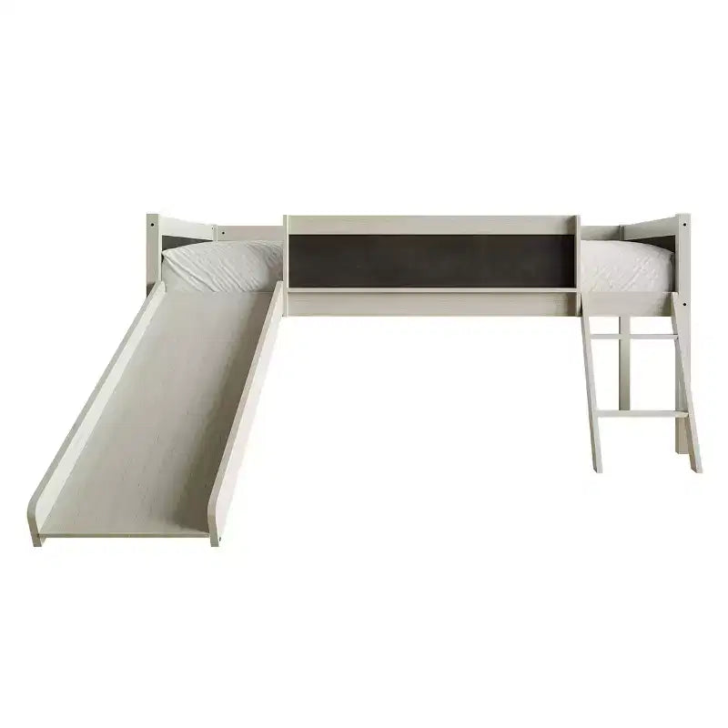 Lit mezzanine simple en bois avec cadre et échelle pour enfants et adolescents