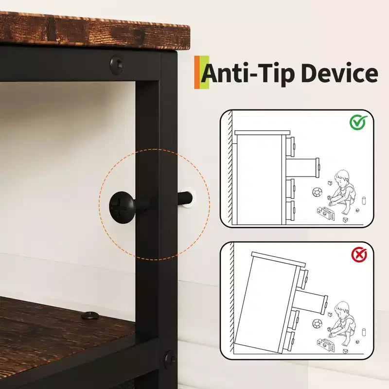 Commode TV 63 pouces pour chambre à coucher - Commode longue à 12 tiroirs pour salon - Tiroirs noirs avec