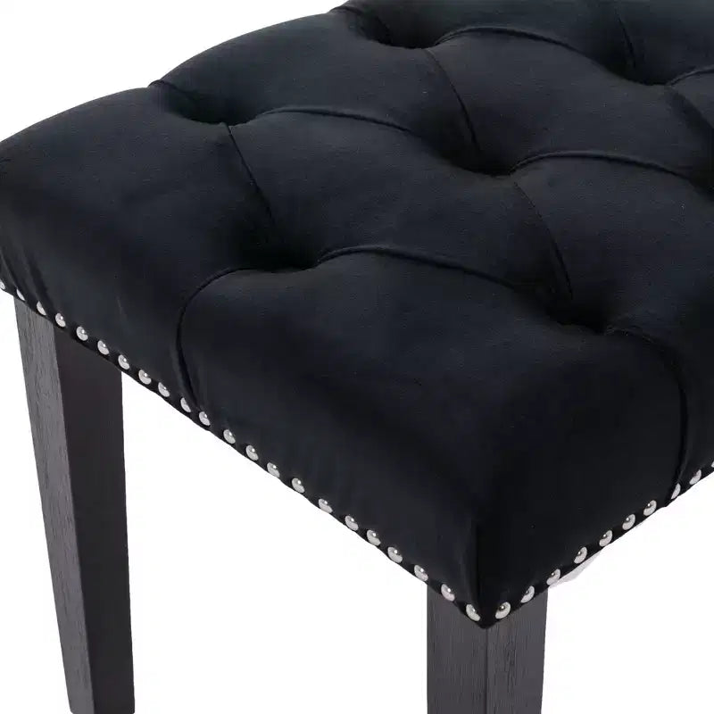 Banc moderne en velours de 114,8 cm avec capitonnage rectangulaire pour entrée, salon, chambre à coucher