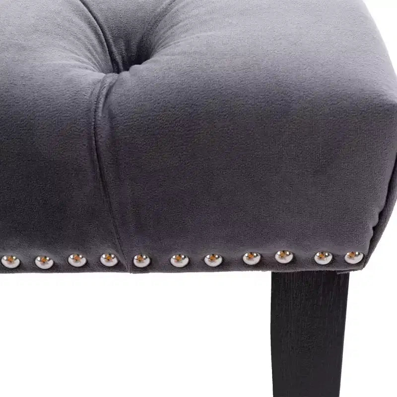 Banc moderne en velours de 114,8 cm avec capitonnage rectangulaire pour entrée, salon, chambre à coucher