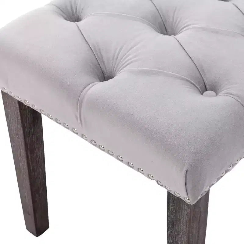 Banc moderne en velours de 114,8 cm avec capitonnage rectangulaire pour entrée, salon, chambre à coucher
