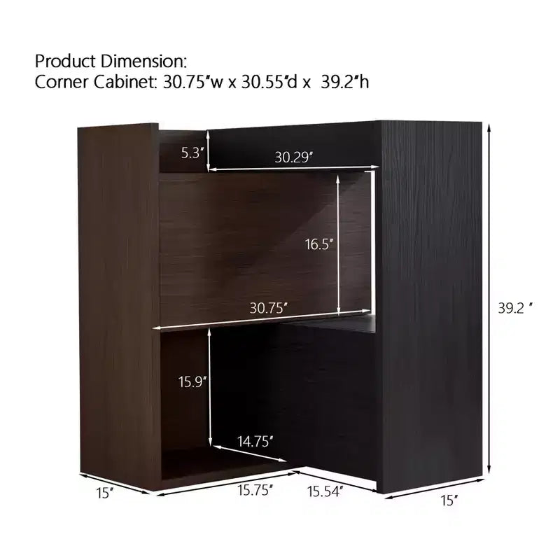Meuble à chaussures d'angle extensible et rotatif, meuble de rangement de 82,5 à 149 cm avec tiroir pour entrée