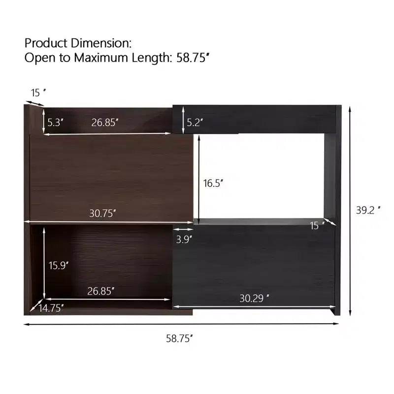 Meuble à chaussures d'angle extensible et rotatif, meuble de rangement de 82,5 à 149 cm avec tiroir pour entrée