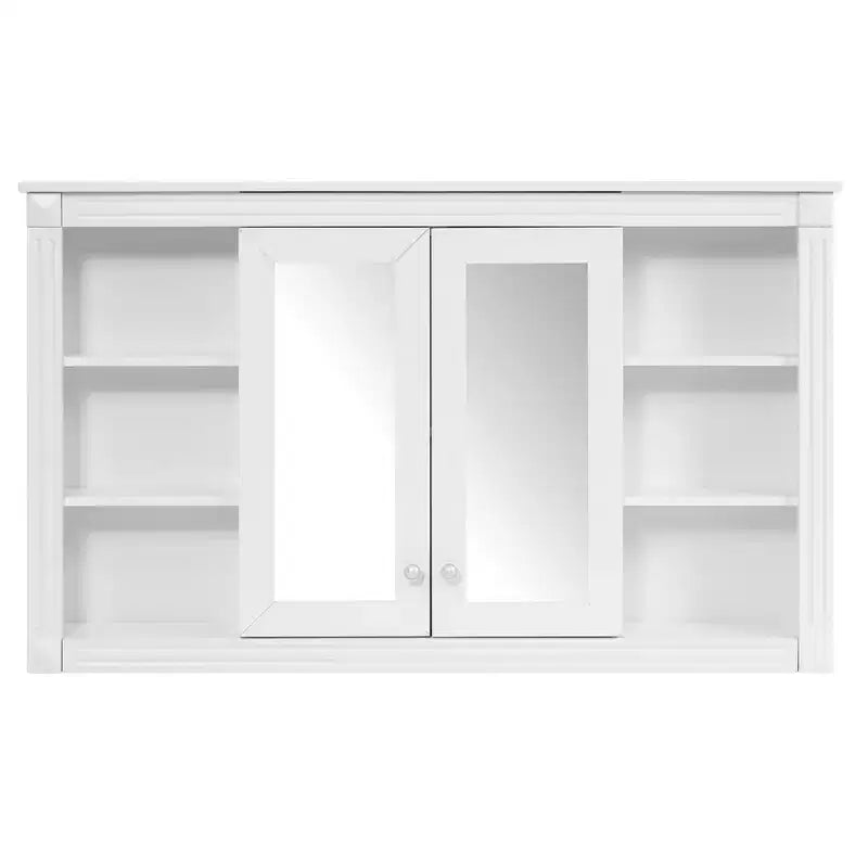 Armoire murale de 47 pouces, armoire à pharmacie murale avec miroir et meuble de rangement flottant au-dessus des toilettes pour