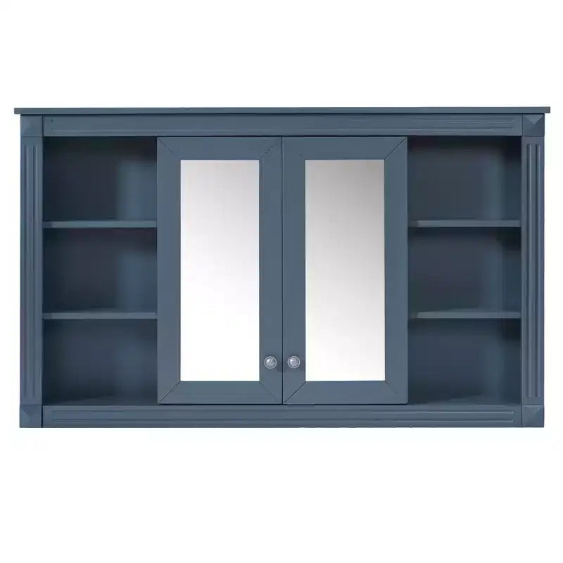 Armoire murale de 47 pouces, armoire à pharmacie murale avec miroir et meuble de rangement flottant au-dessus des toilettes pour