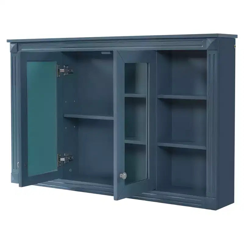 Armoire murale de 47 pouces, armoire à pharmacie murale avec miroir et meuble de rangement flottant au-dessus des toilettes pour