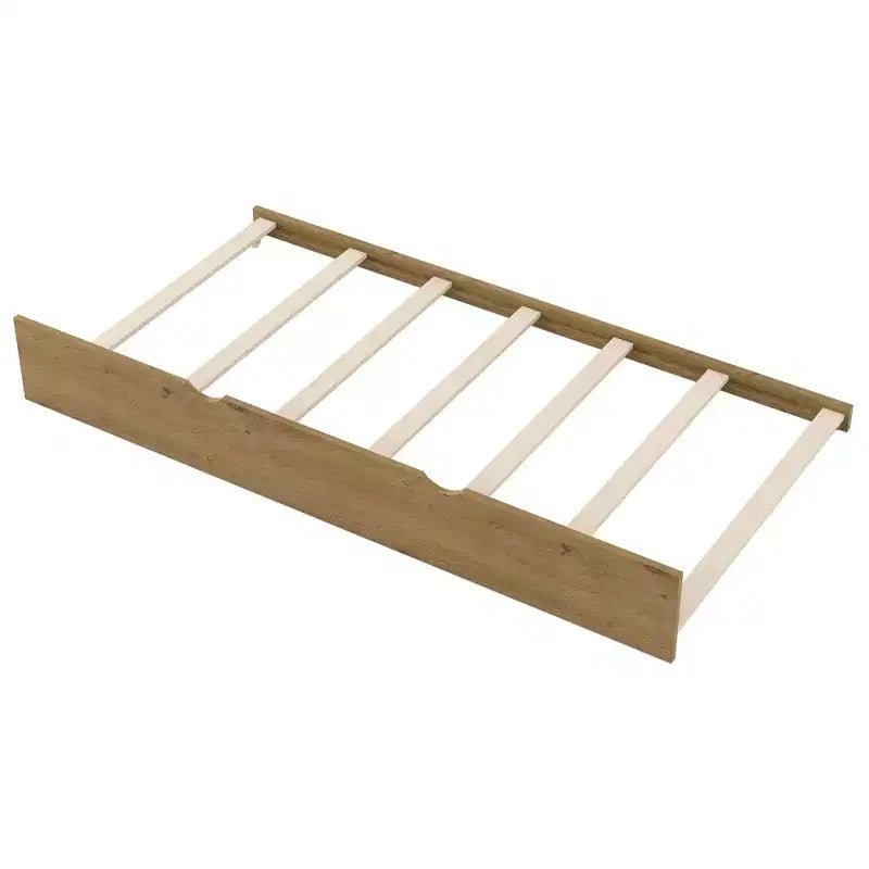 Cadre de lit simple avec lit gigogne et barrière de sécurité, lit bas avec escaliers pour garçons et filles