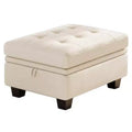 32 and Black Velvet Tufted Storage Ottoman