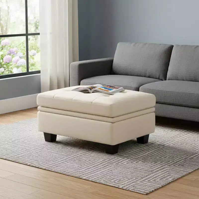 Pouffe de rangement capitonné en velours vert et noir de 81 cm – Repose-pieds rembourré avec rangement dissimulé pour salon, chambre à coucher
