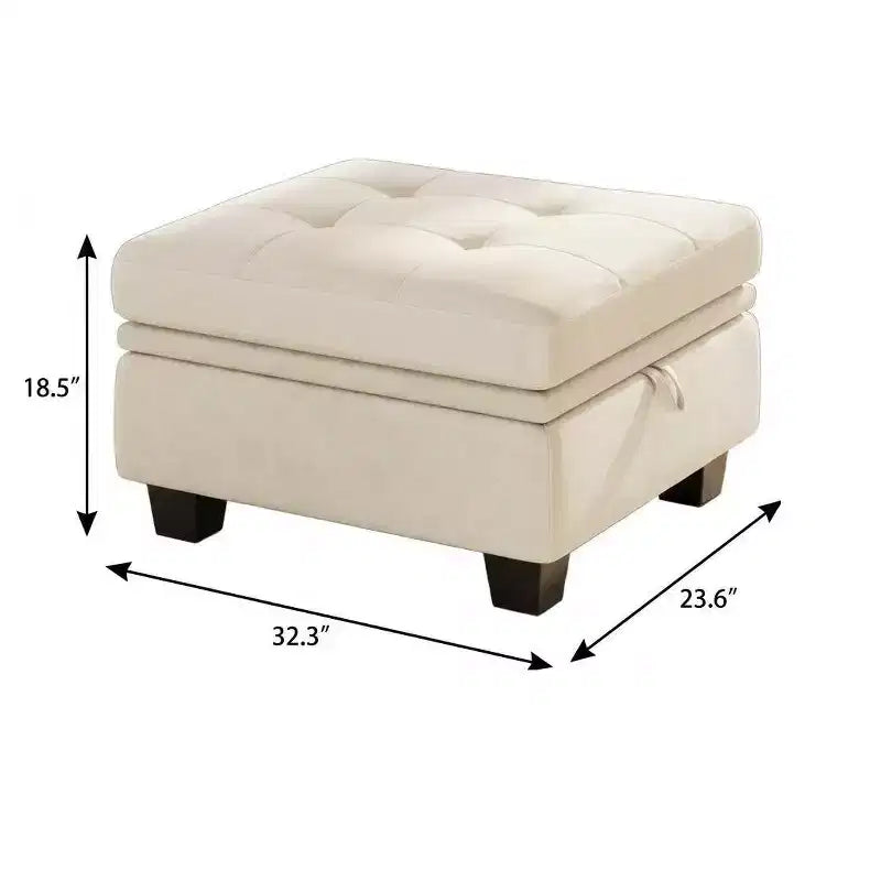 Pouffe de rangement capitonné en velours vert et noir de 81 cm – Repose-pieds rembourré avec rangement dissimulé pour salon, chambre à coucher