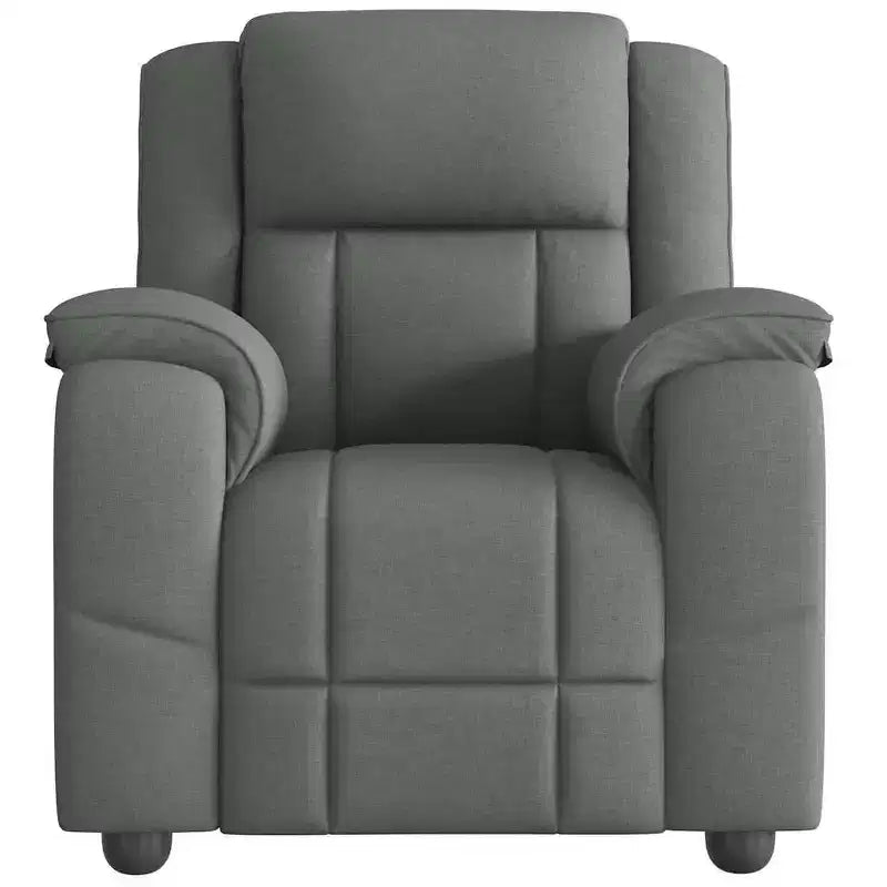 Fauteuil inclinable électrique avec fonction massage 6 points, tissu polyester gris foncé, accoudoirs réglables et pochette latérale pour salon