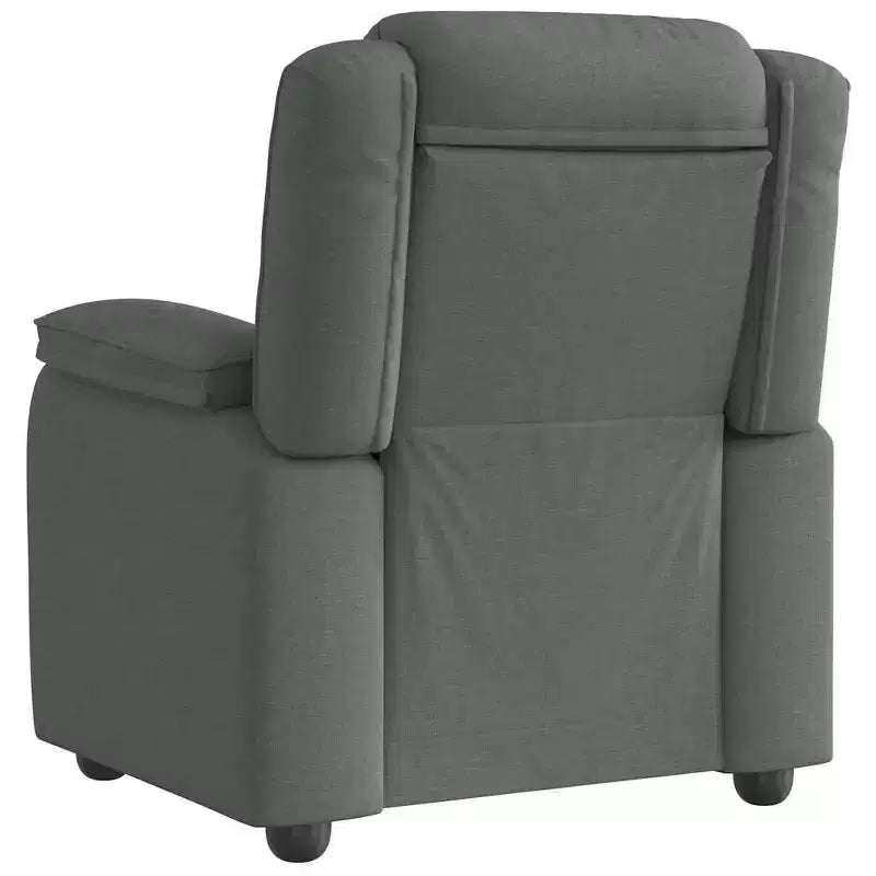 Fauteuil inclinable électrique avec fonction massage 6 points, tissu polyester gris foncé, accoudoirs réglables et pochette latérale pour salon