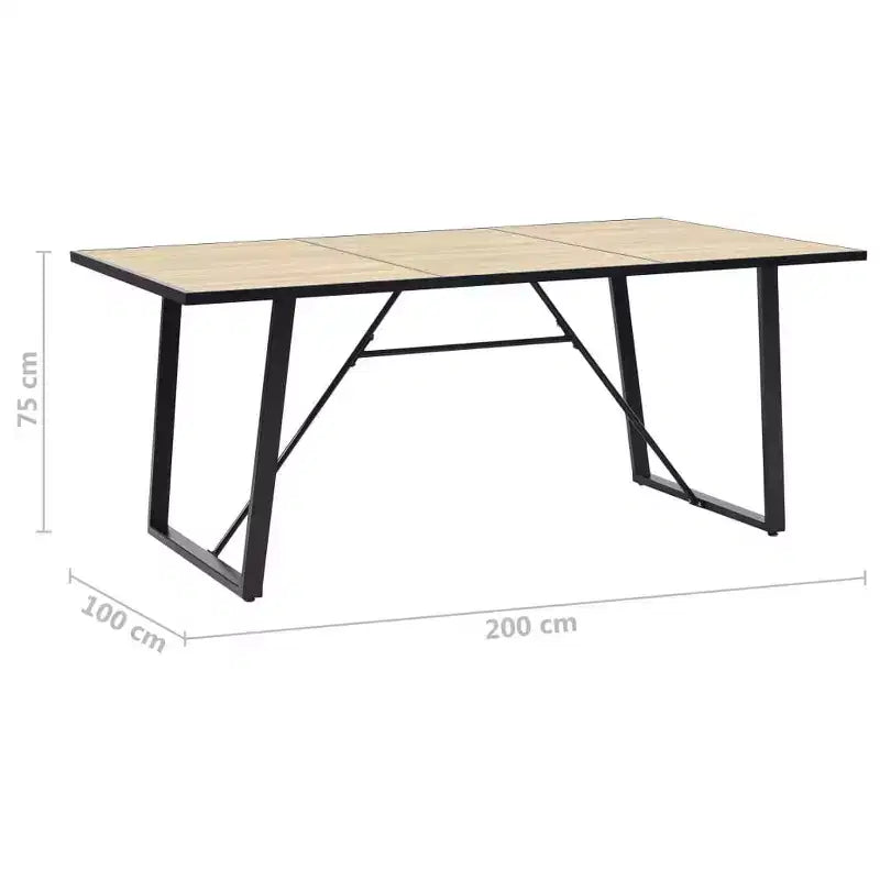 Table à manger en chêne avec métal - Différentes tailles