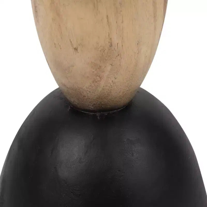 Table d'appoint moderne, Guéridon ou Petite table de chevet pour la décoration intérieure - Table de chevet ronde en bois pétrifié pour la maison, la chambre ou la pièce - 20 Marron et Noir