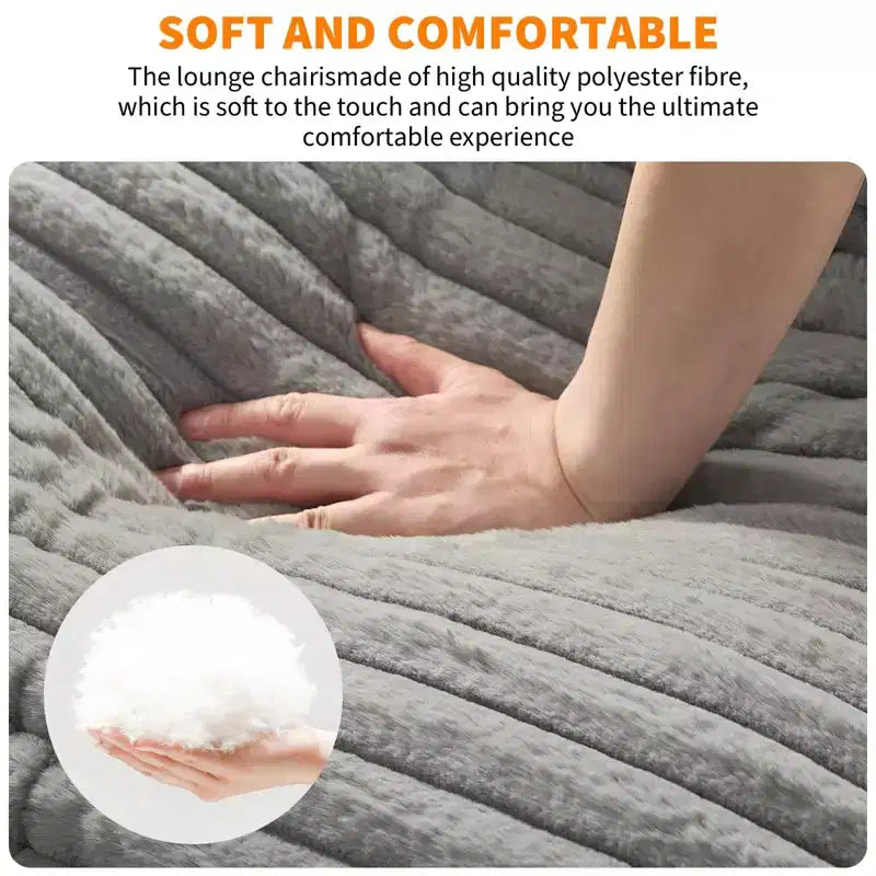 Fauteuil de salon moderne – Chaise longue en mousse déchiquetée moelleuse pour le salon, la chambre et la lecture au bureau
