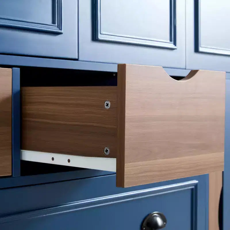 Buffet de salle à manger haut de 180 cm avec 4 portes pliantes et casiers à vin
