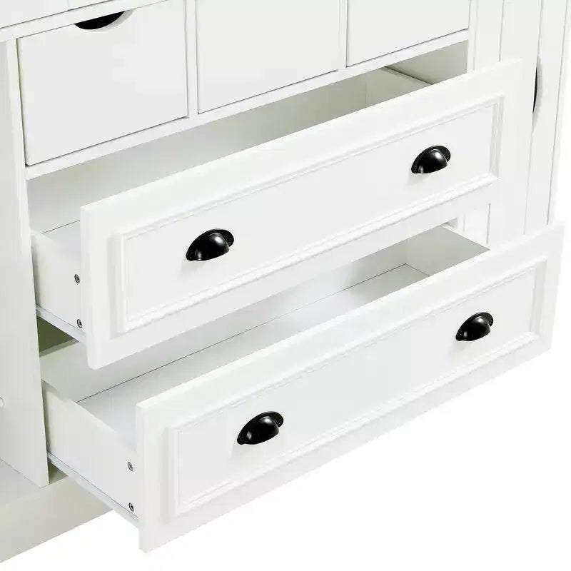 Buffet de salle à manger haut de 180 cm avec 4 portes pliantes et casiers à vin