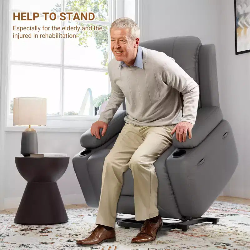 Fauteuil inclinable électrique avec fonction Chaleur et Massage, Canapé ergonomique en cuir PU pour Salon - Dossier haut, rembourré, Fauteuil paresseux réglable