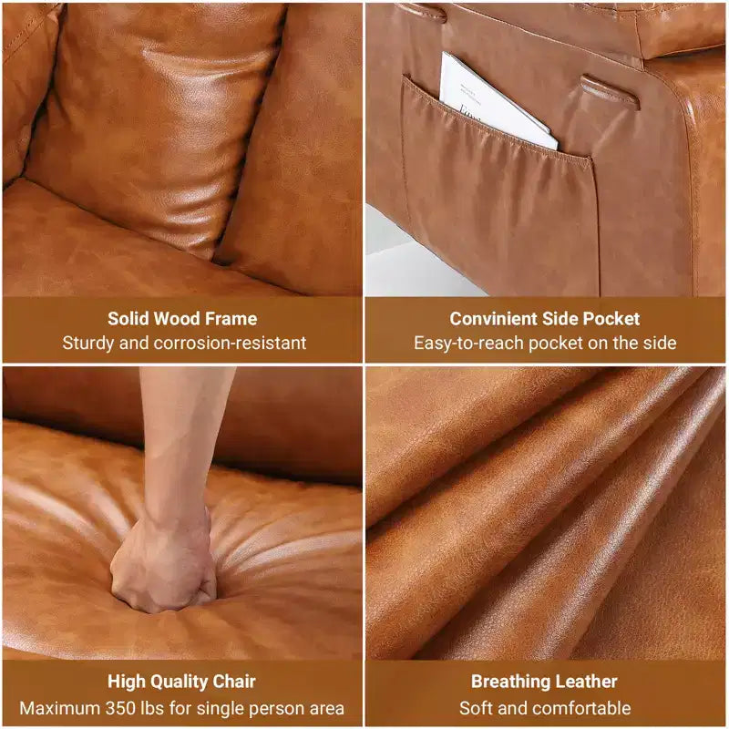 Fauteuil inclinable électrique avec fonction Chaleur et Massage, Canapé ergonomique en cuir PU pour Salon - Dossier haut, rembourré, Fauteuil paresseux réglable