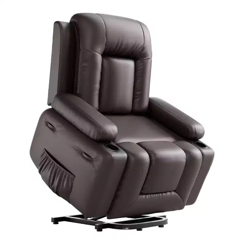 Fauteuil inclinable électrique avec fonction Chaleur et Massage, Canapé ergonomique en cuir PU pour Salon - Dossier haut, rembourré, Fauteuil paresseux réglable