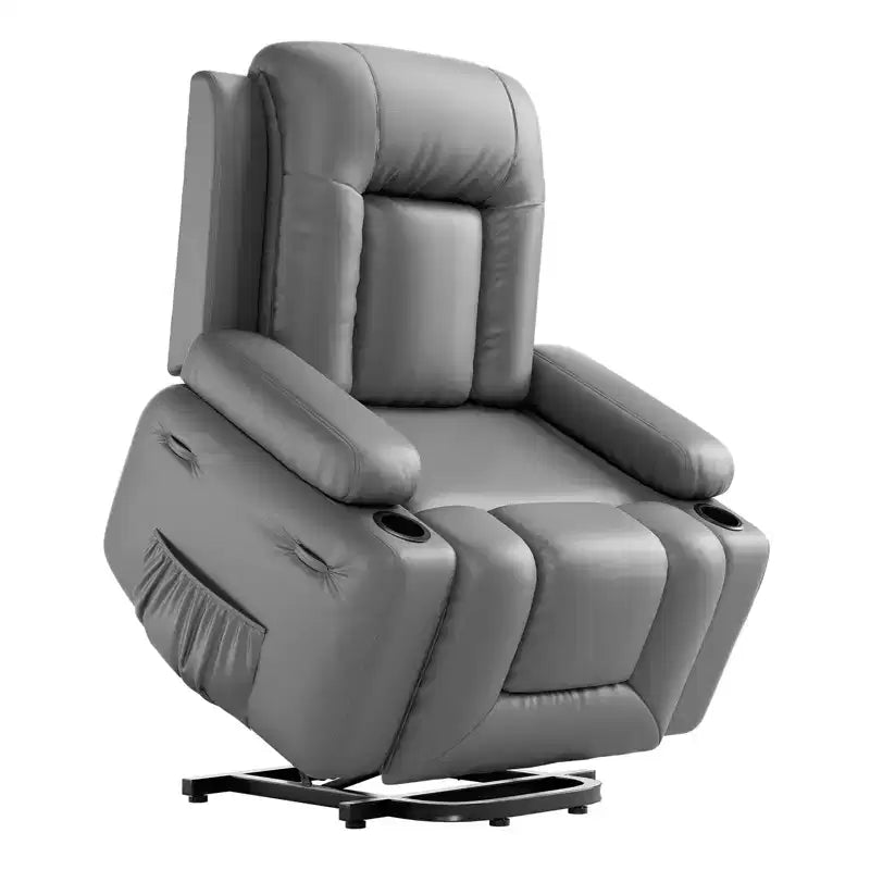 Fauteuil inclinable électrique avec fonction Chaleur et Massage, Canapé ergonomique en cuir PU pour Salon - Dossier haut, rembourré, Fauteuil paresseux réglable