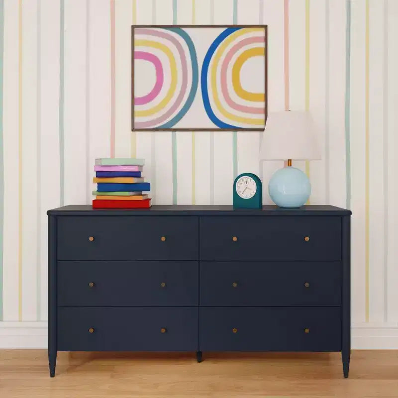 Commode à 6 tiroirs avec grand espace de rangement pour chambre à coucher